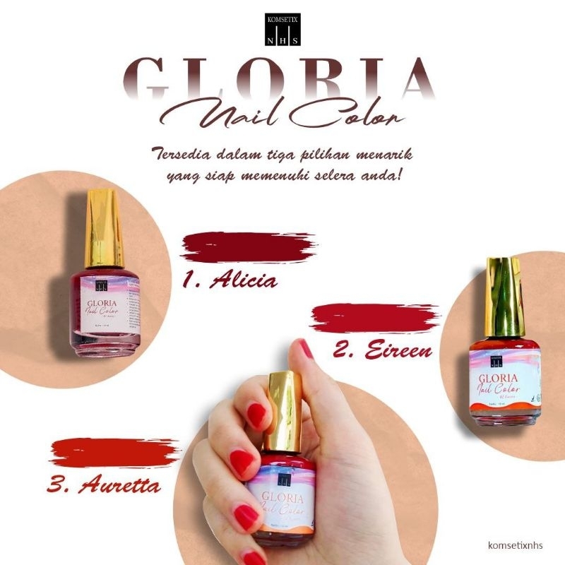 Kutek Halal Komsetix NHS STRAWBERRY Sah di Pakai Shalat Sudah Bpom Warna Awet Tidak luntur Gloria 5 ml dan 14 ML