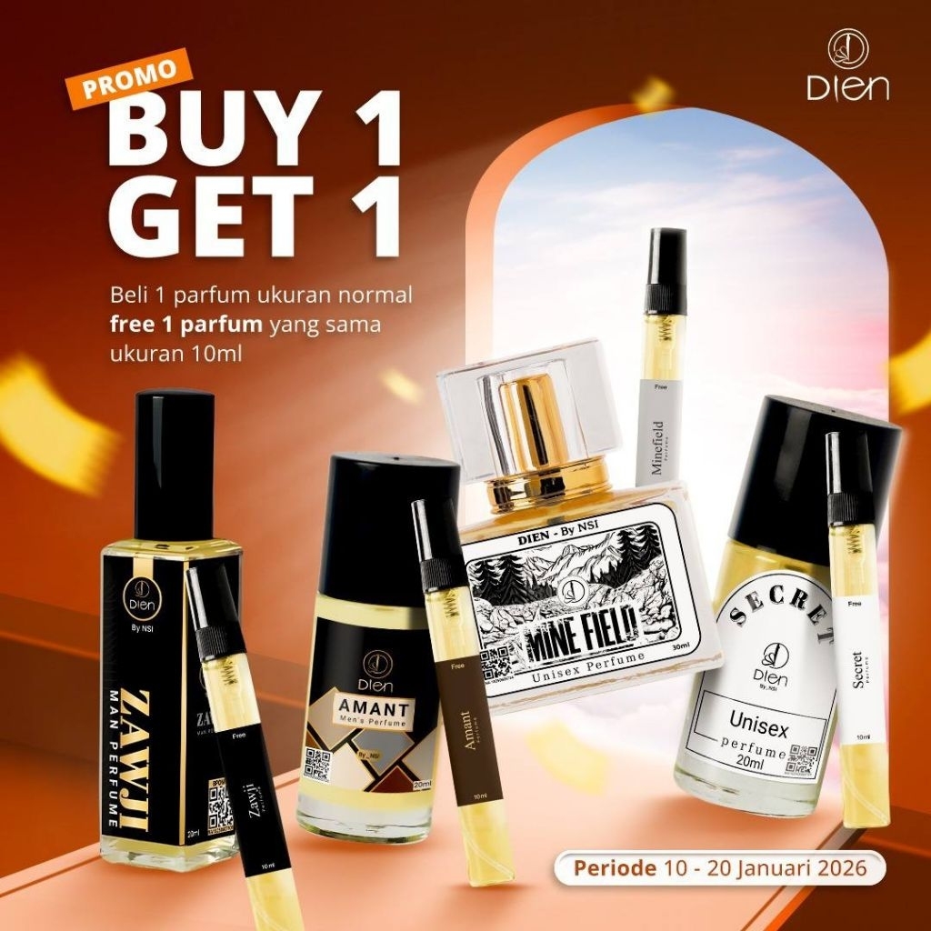 PARFUM AMANT, PARFUM MINEFIELD, PARFUM ZAWJI,PARFUM SECRET BY DIEN PARFUME buy one get one wangi tahan lama non alkohol