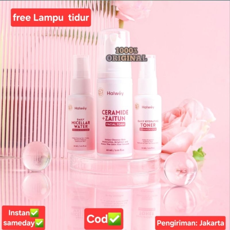 PAKET CERAMIDE HALWEY NO PERFUME BISA UNTUK HAJI DAN UMROH