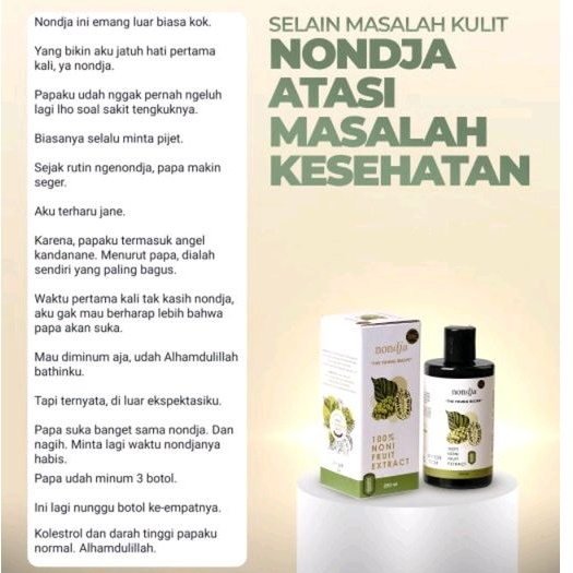 NONDJA by Herbalov – Minuman Ekstrak Buah Noni / Ekstrak Buah Mengkudu / Sari Buah Noni / Minuman Extract Buah Mengkudu Untuk Kecantikan dan Kesehatan Kulit, Insomnia dan Meningkatkan Imun Tubuh