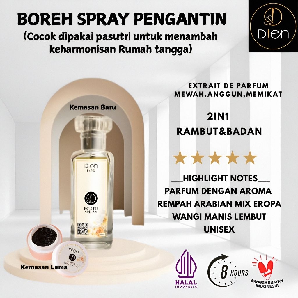 Balem Boreh Pengantin Dien Muslimah Perfume Wangi Mewah Tahan lama