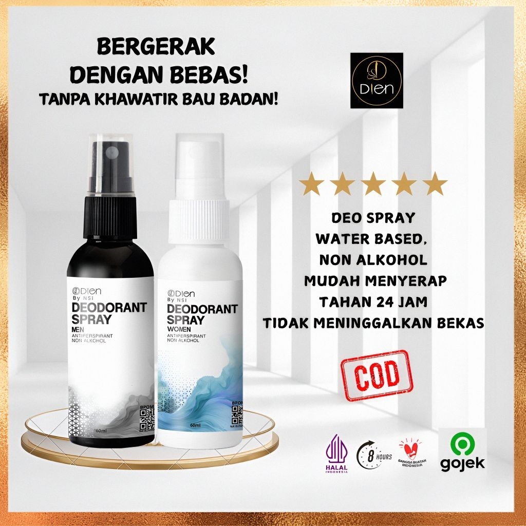 Deodorant SpRay Deo Dien Perfume 60 ML & 15 ML mencerahkan ketiak Non Alkohol
