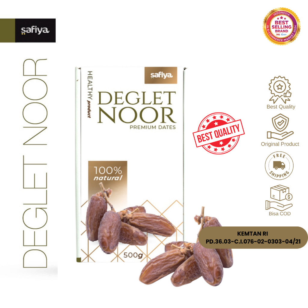 Safiya Kurma Tunisia Tangkai 500 Gram Deglet Noor Premium HalweyJaktim