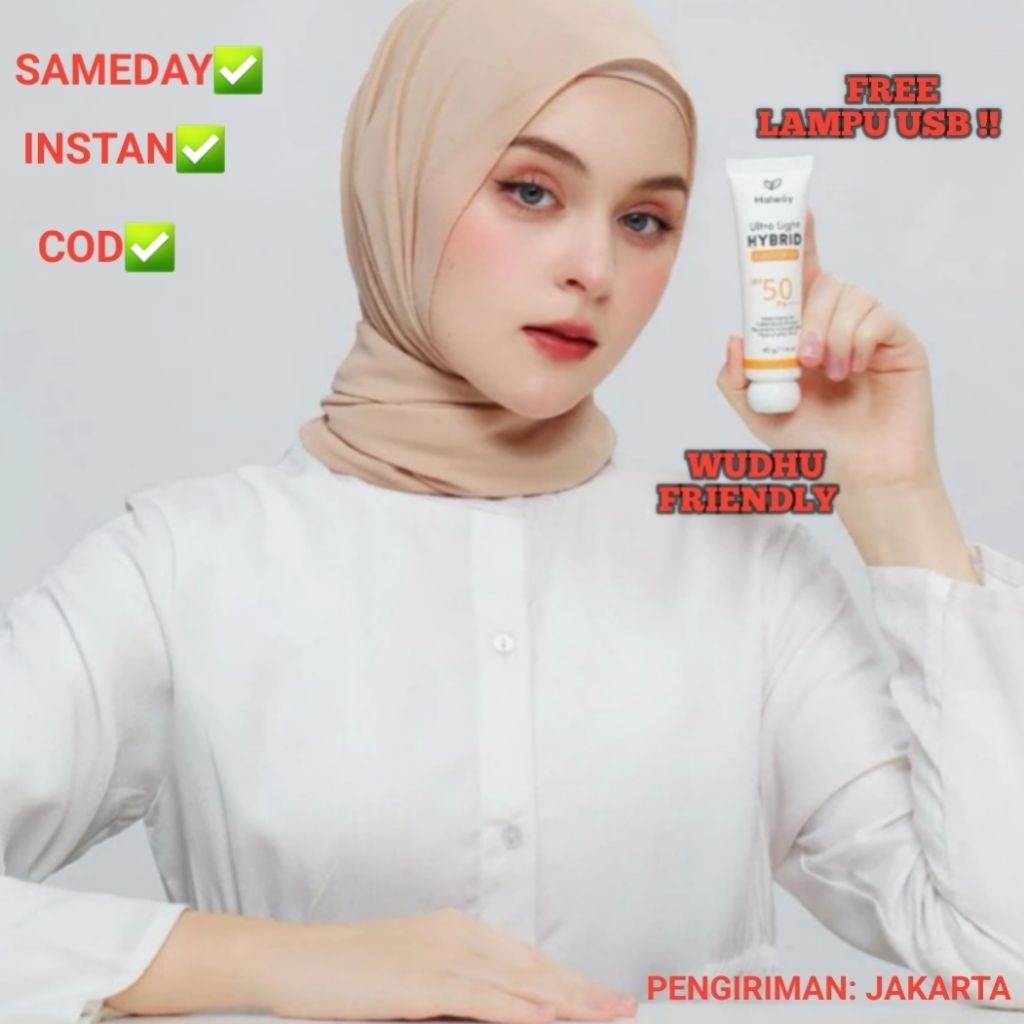 Halwey New Ultra Light Hybrid Sunscreen+Skincare SPF50 PA++++ Tidak gerah tidak perih