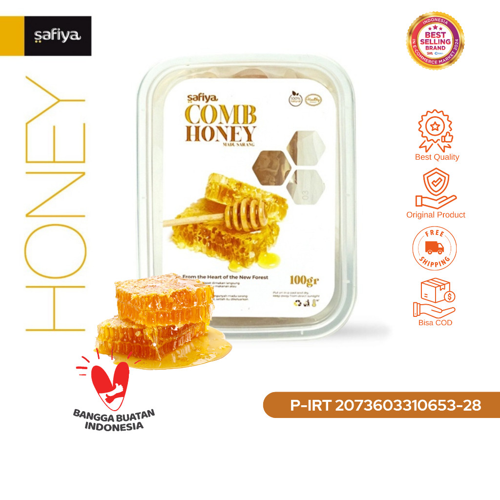 Safiya Madu Sarang Asli 100 Gram Raw Honey Comb HalweyJaktim