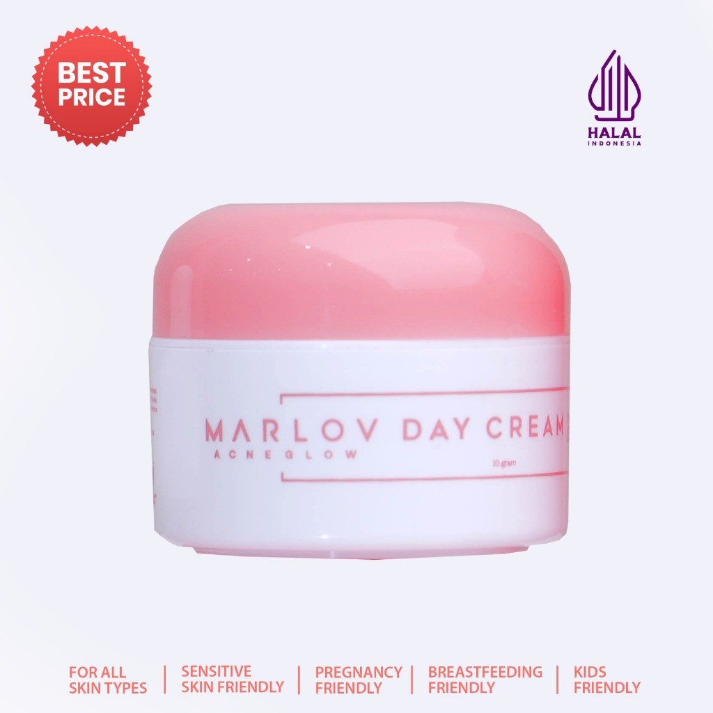 MARLOV Acne Glow Day Cream 10gr | Niacinamide,UV Filter, Allantoin For Acne & Anti Bacterial