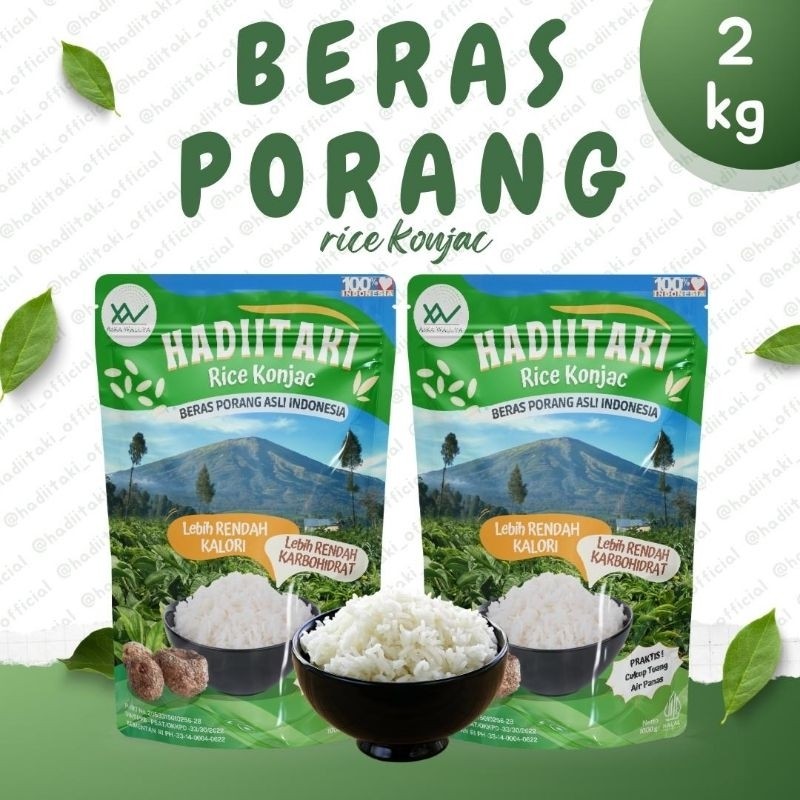 HADIITAKI Beras Porang 2 Kg – Shirataki/Konjac Rice