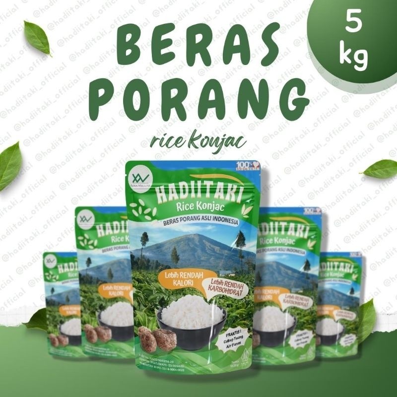 HADIITAKI Beras Porang 5 Kg – Shirataki/Konjac Rice