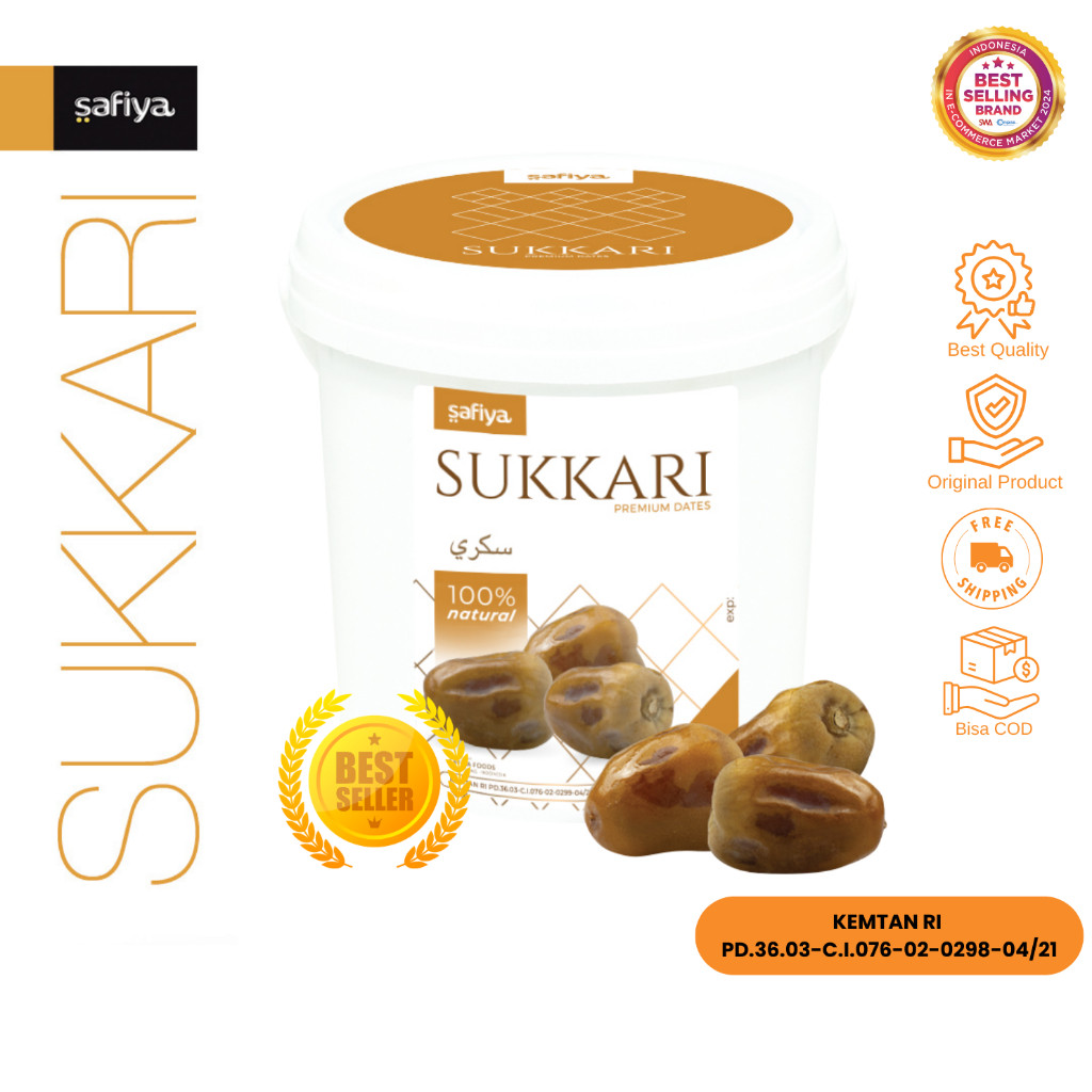 Safiya Kurma Sukari Ember 850 Gram Sukkari King Dates Original HalweyJaktim