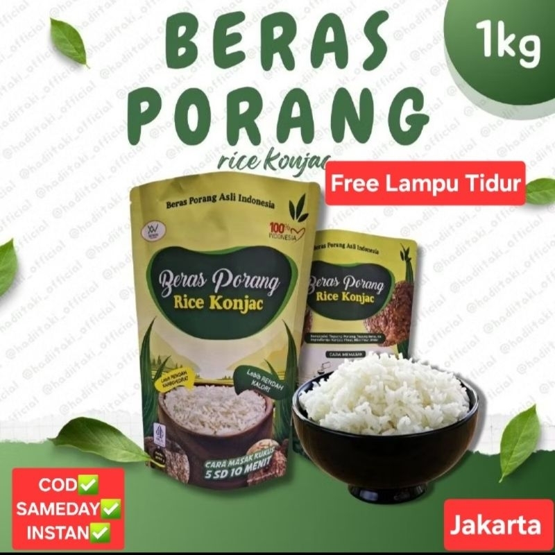 Beras Porang HADIITAKI Rice Konjac 1 kg Beras Porang 1 Kg Shirataki/Konjac