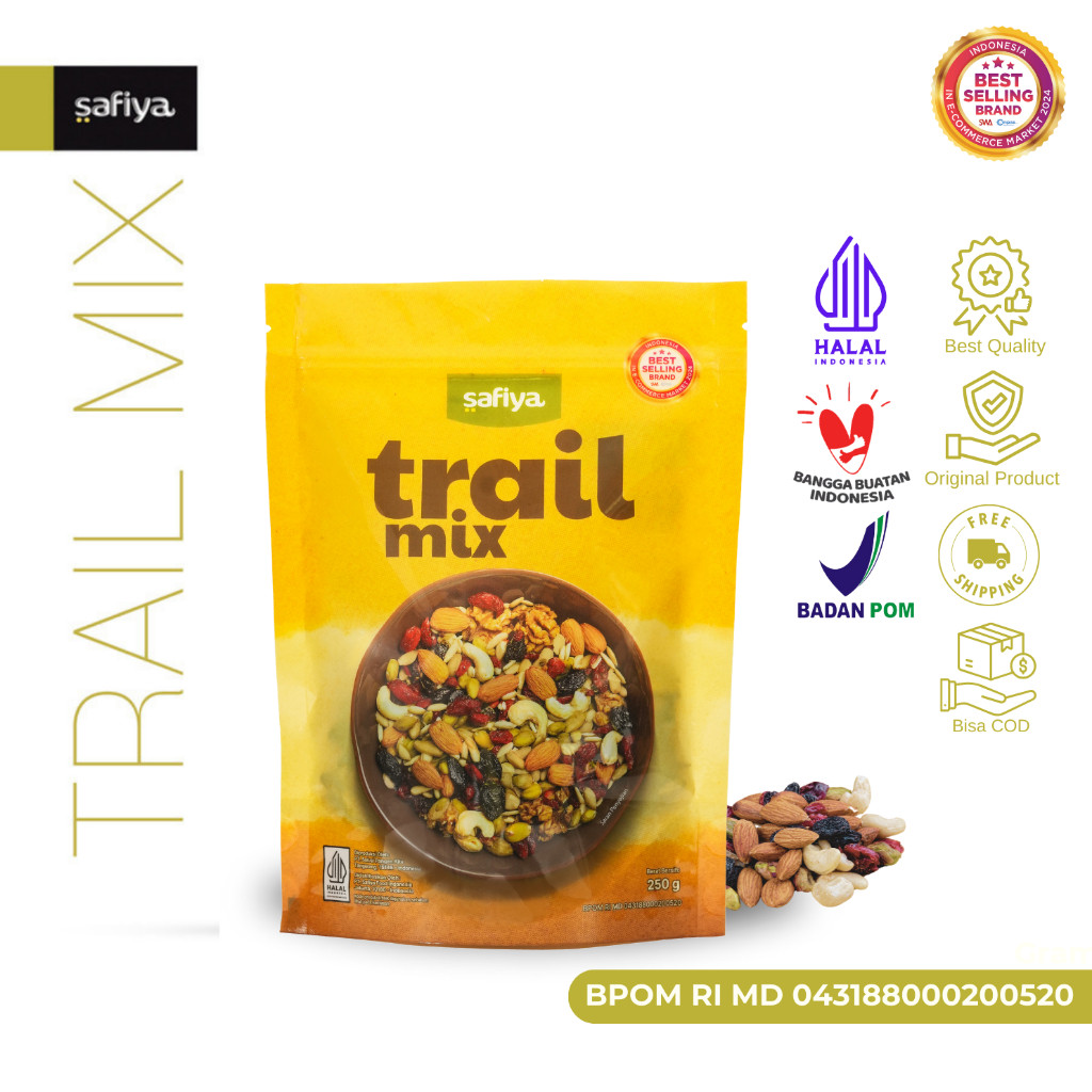 Safiya Trail Mix Original 250 Gram Dried Fruit Roasted Premium HalweyJaktim