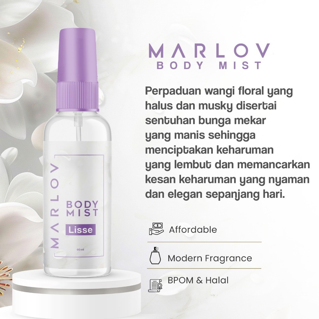 MARLOV Body Mist 60ml Lisse Body Spray Unisex Tahan Lama Parfum Wanita Wangi Segar 24 Jam Affordable