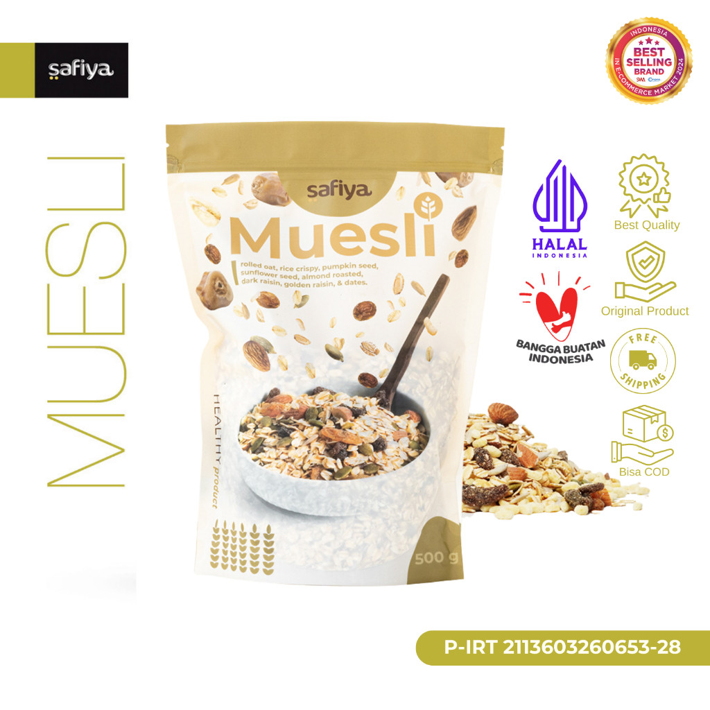 Safiya Muesli Fruit & Seed 500 Gram Sereal Sehat Original Diet HalweyJaktim