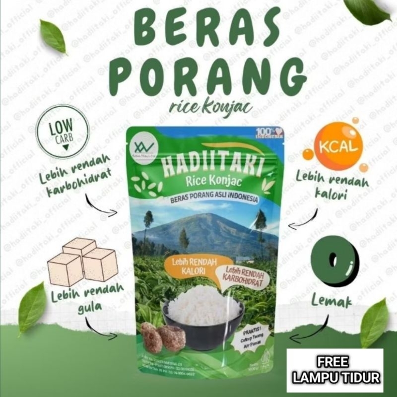 HADIITAKI Beras Porang 1 KG – Shirataki/Konjac Rice