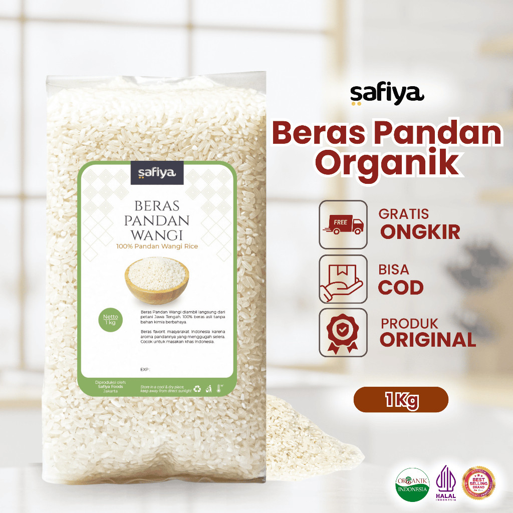 Safiya Beras Pandan Wangi 1 Kg Organik Diet Premium HalweyJaktim
