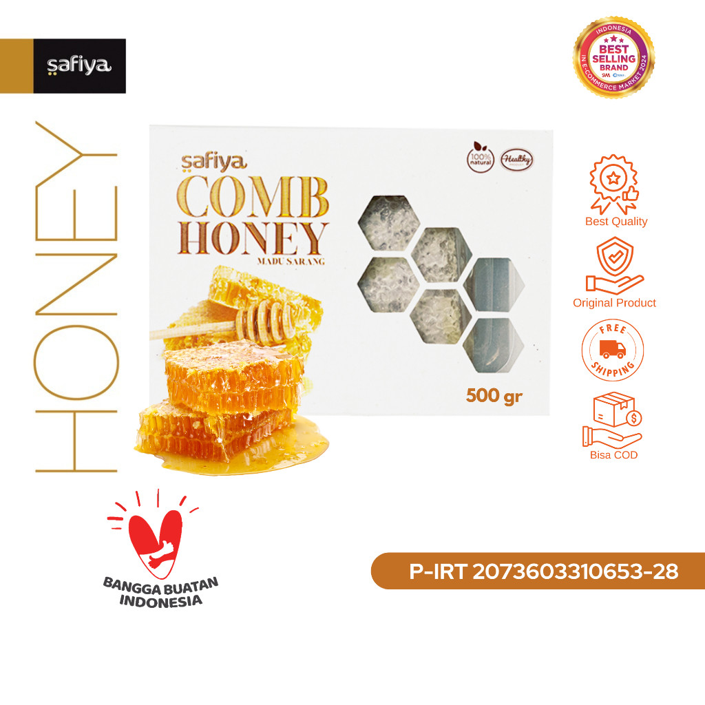 Safiya Madu Sarang Asli 500 Gram Raw Honey Comb HalweyJaktim