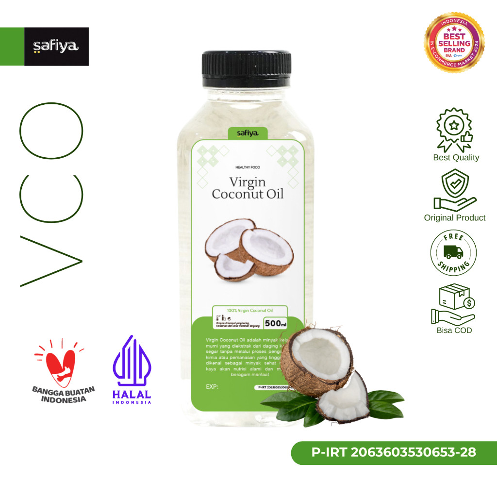 Safiya Virgin Coconut Oil 500 ML VCO Minyak Kelapa Murni Premium HalweyJaktim