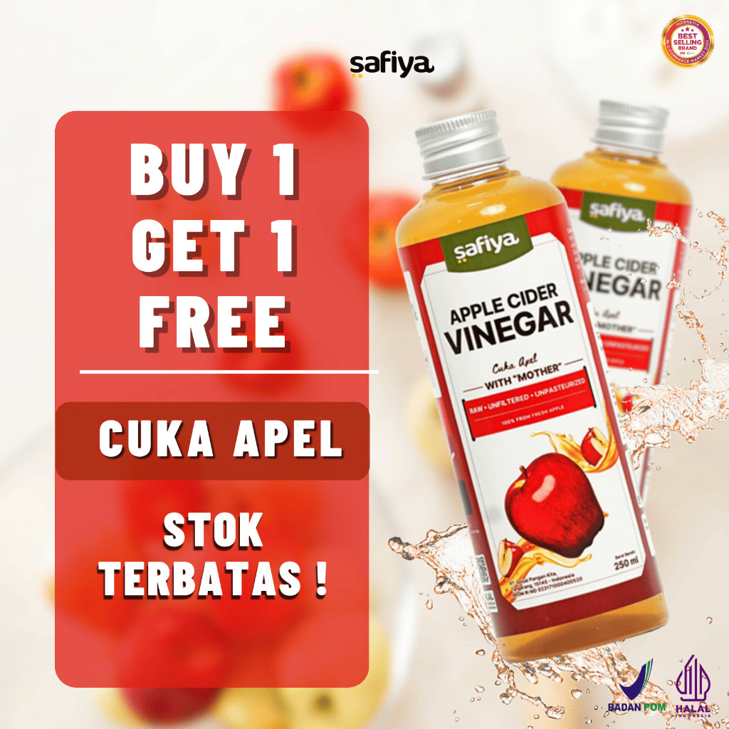 Safiya Buy 1 Get 1 Free Cuka Apel 250 ML With Mother Premium HalweyJaktim