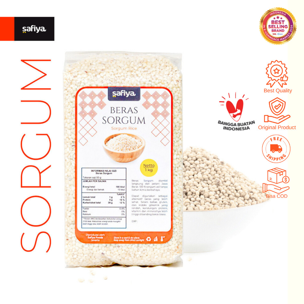 Safiya Beras Sorgum Putih 1 Kg Kupas Shorgum Rice Premium HalweyJaktim