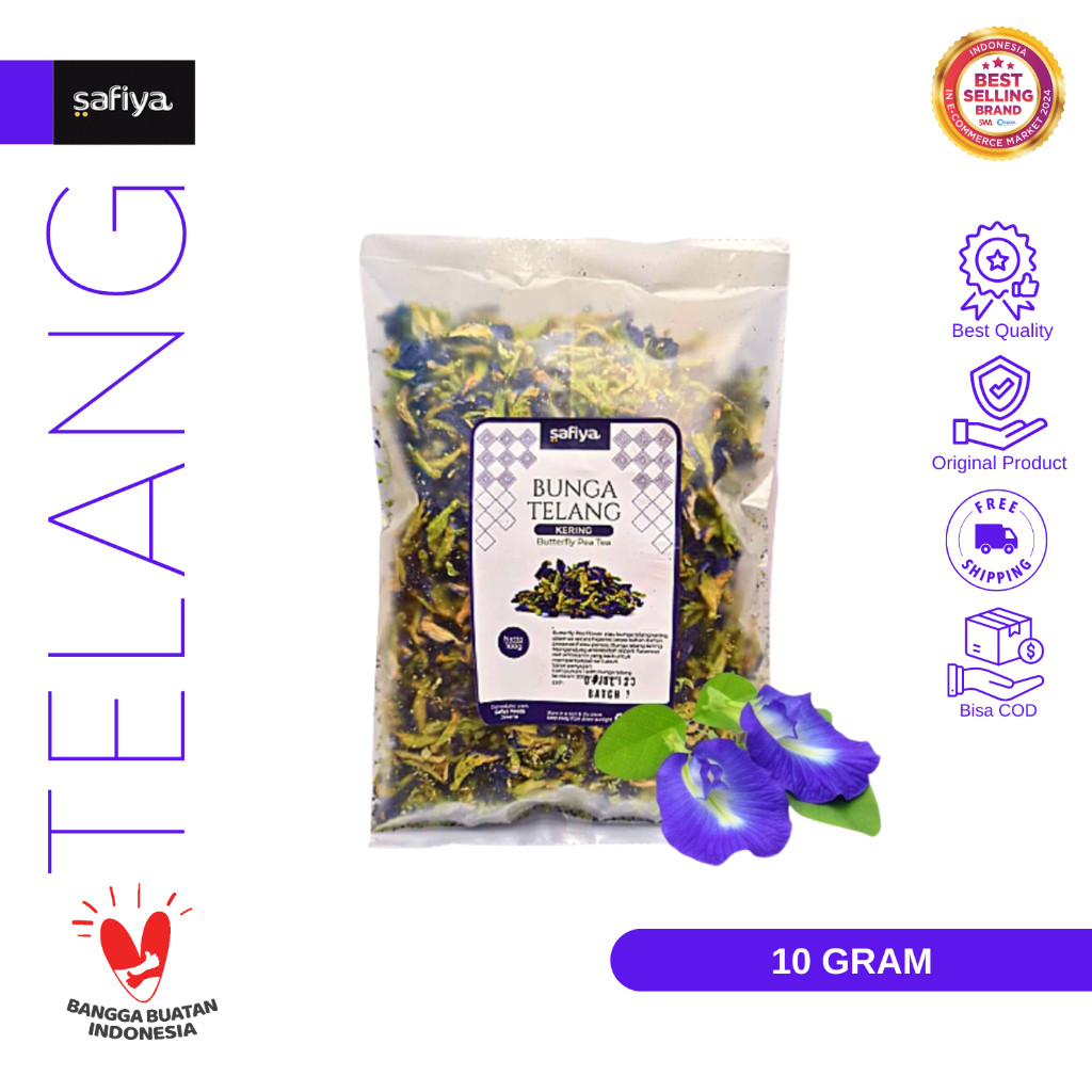 Safiya Bunga Telang 10 Gram Original Premium HalweyJaktim