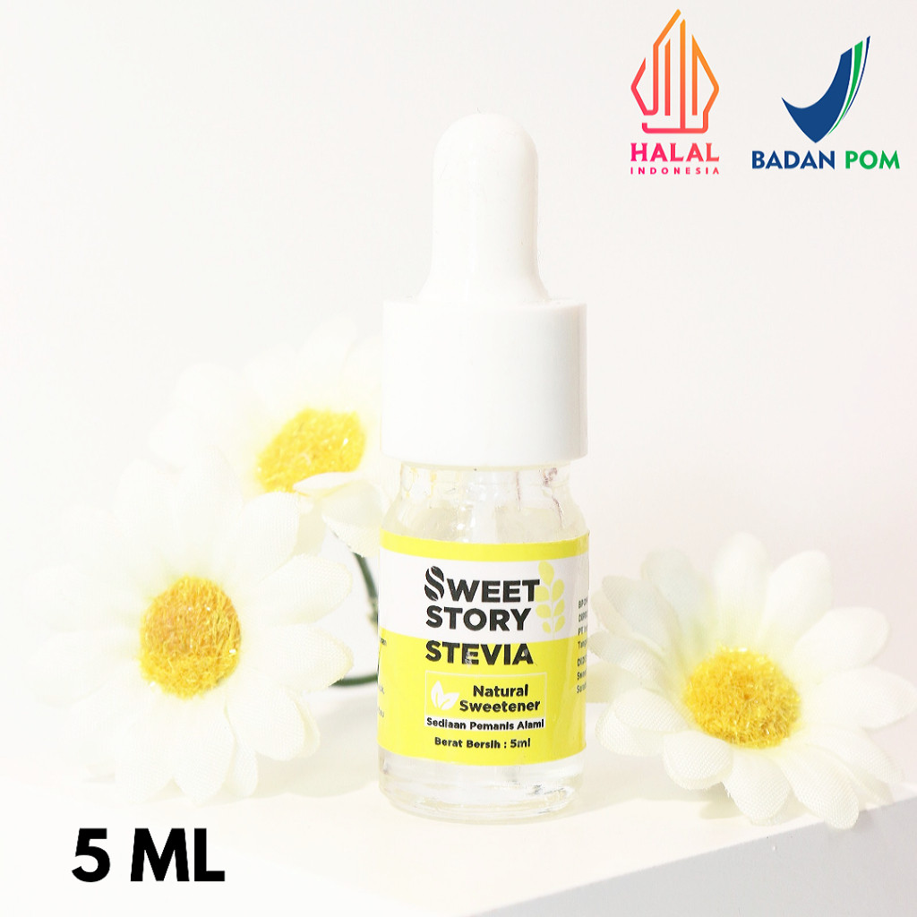 Sweet Story Stevia Cair [ New Size 5 ml ] Pemanis Alami Pengganti Gula 0 Kalori 0 Gula