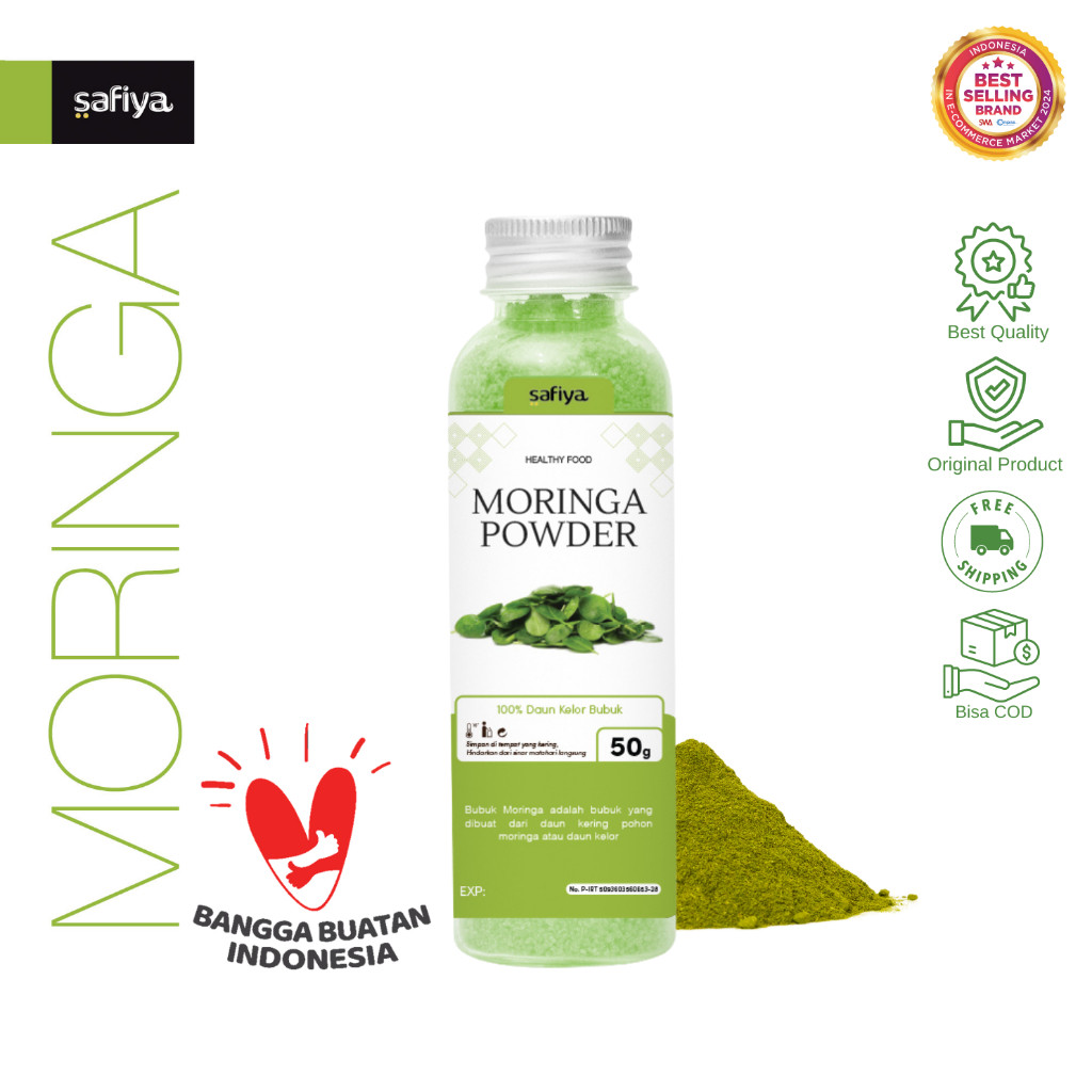 Safiya Daun Kelor 50 Gr Moringa Bubuk 100% Murni Premium HalweyJaktim