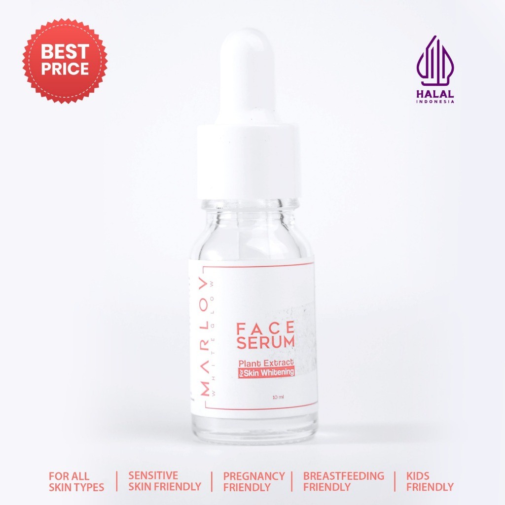 MARLOV White Glow Serum 10ml | Whitening Plant Extract, Niacinamide, Sod Hyaluronat & Allantoin