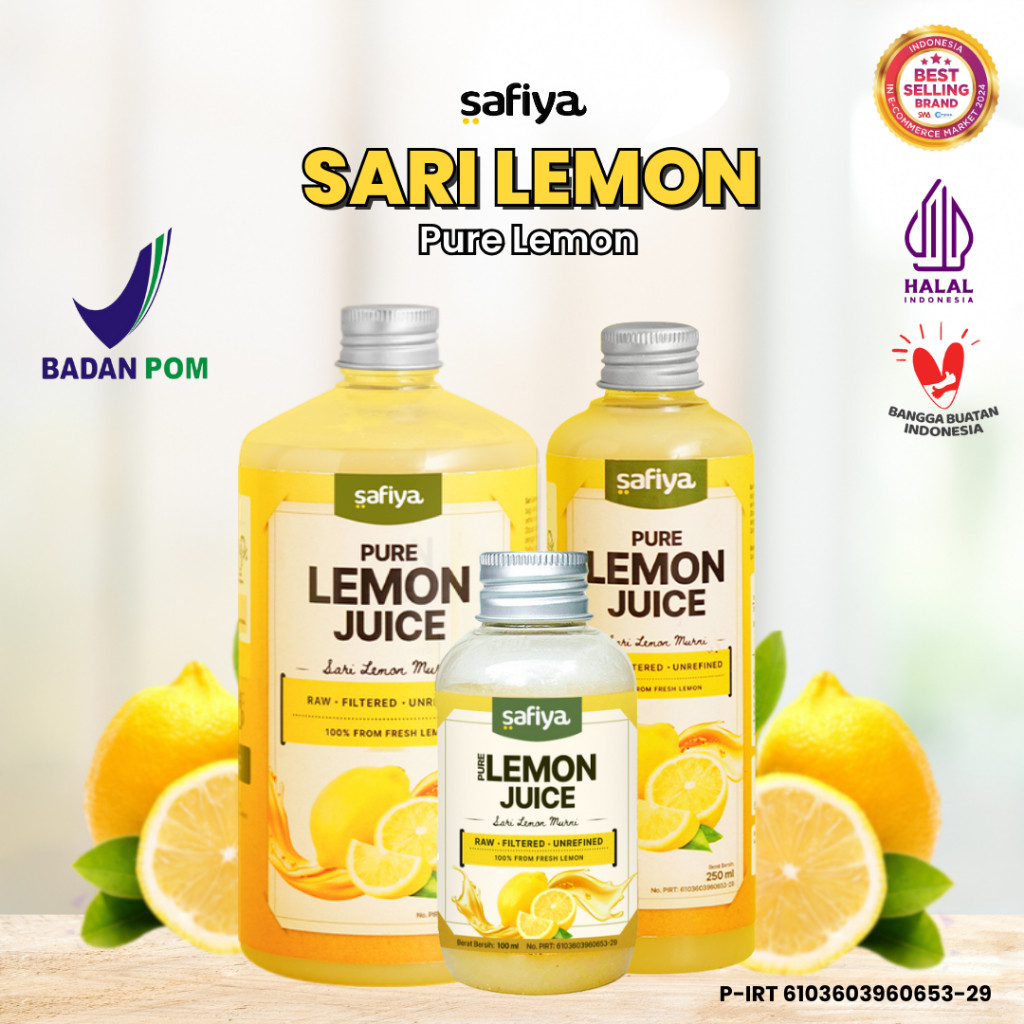 Safiya Sari Lemon 500 ML Pure Lemon Fresh 100% Asli HalweyJaktim