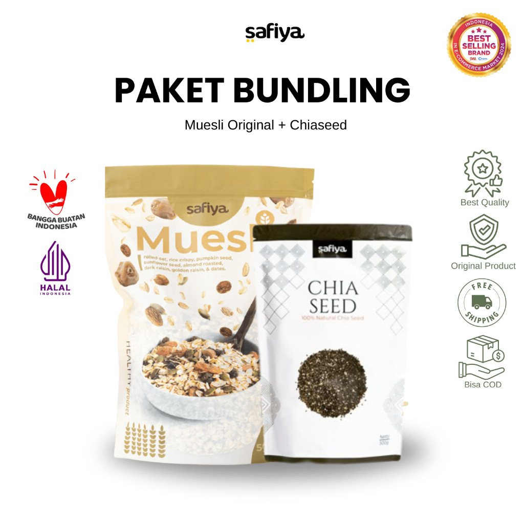 Safiya Paket 2in1 Muesli Original + Chiaseed 250 Gr Premium HalweyJaktim