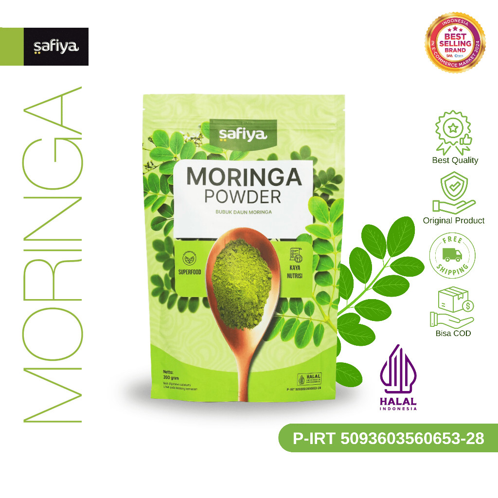 Safiya Daun Kelor 250 Gr Moringa Bubuk 100% Murni Premium HalweyJaktim