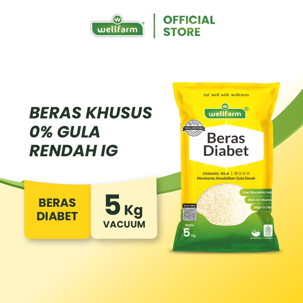 Beras Low GI Untuk Diabetes 5kg WellFarm