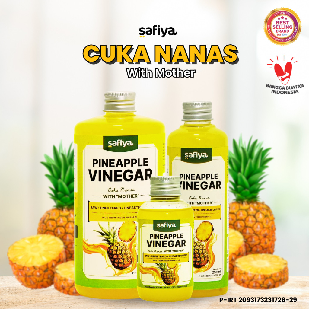 Safiya Cuka Nanas 500 ML With Mother Pineapple Vinegar 100% Asli HalweyJaktim