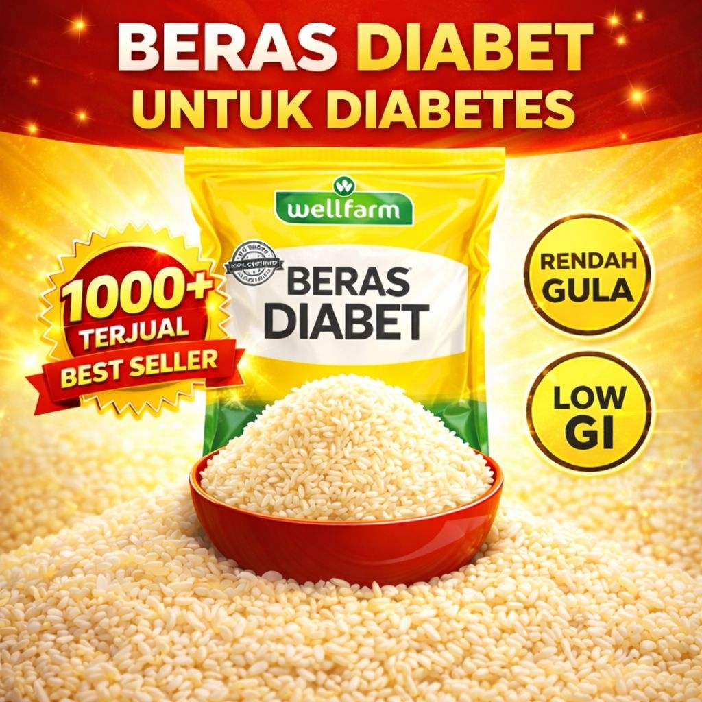 Beras Diabet Low GI 5kg WellFarm Beras Diabetes Rendah Gula