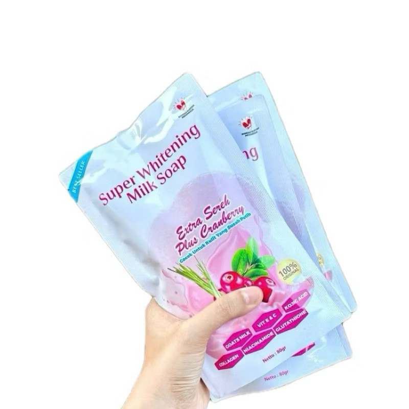 SABUN SEREH CRANBERRY SUPER WHITENINH MILK SOAP EXTRA SEREH CRANBERRY COCOK UNTUK KULIT SUSAH PUTIH BPOM [cod bayar ditempat]