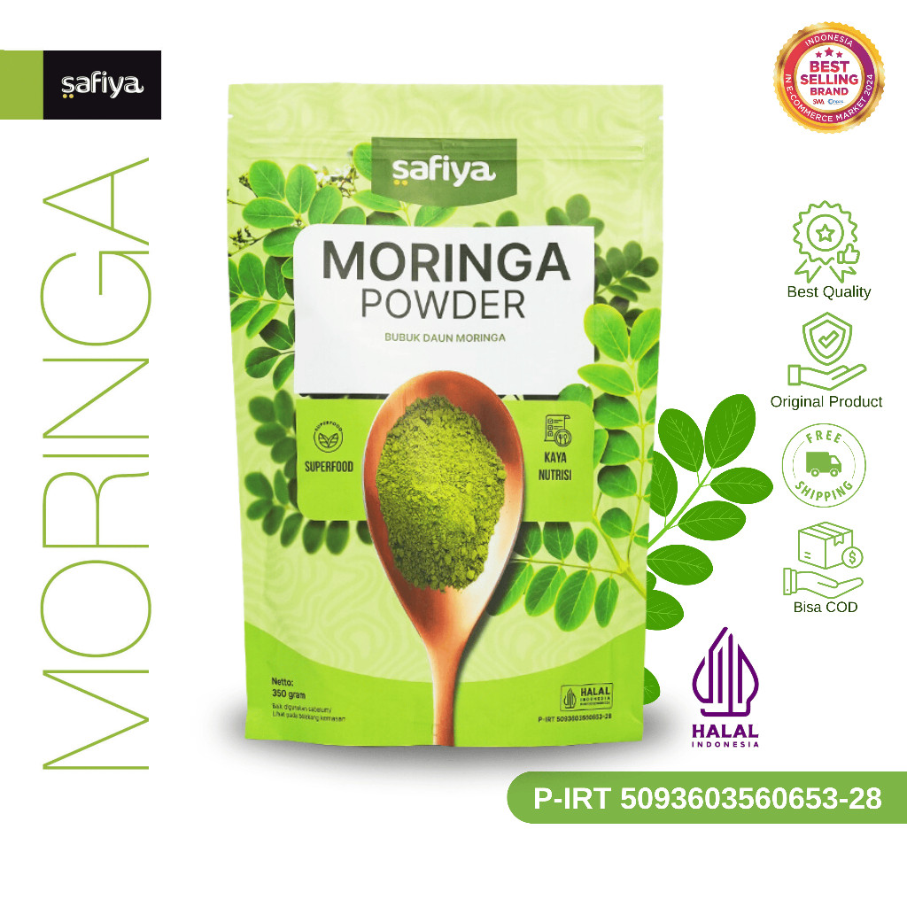 Safiya Daun Kelor 350 Gram Moringa Bubuk 100% Murni Premium HalweyJaktim