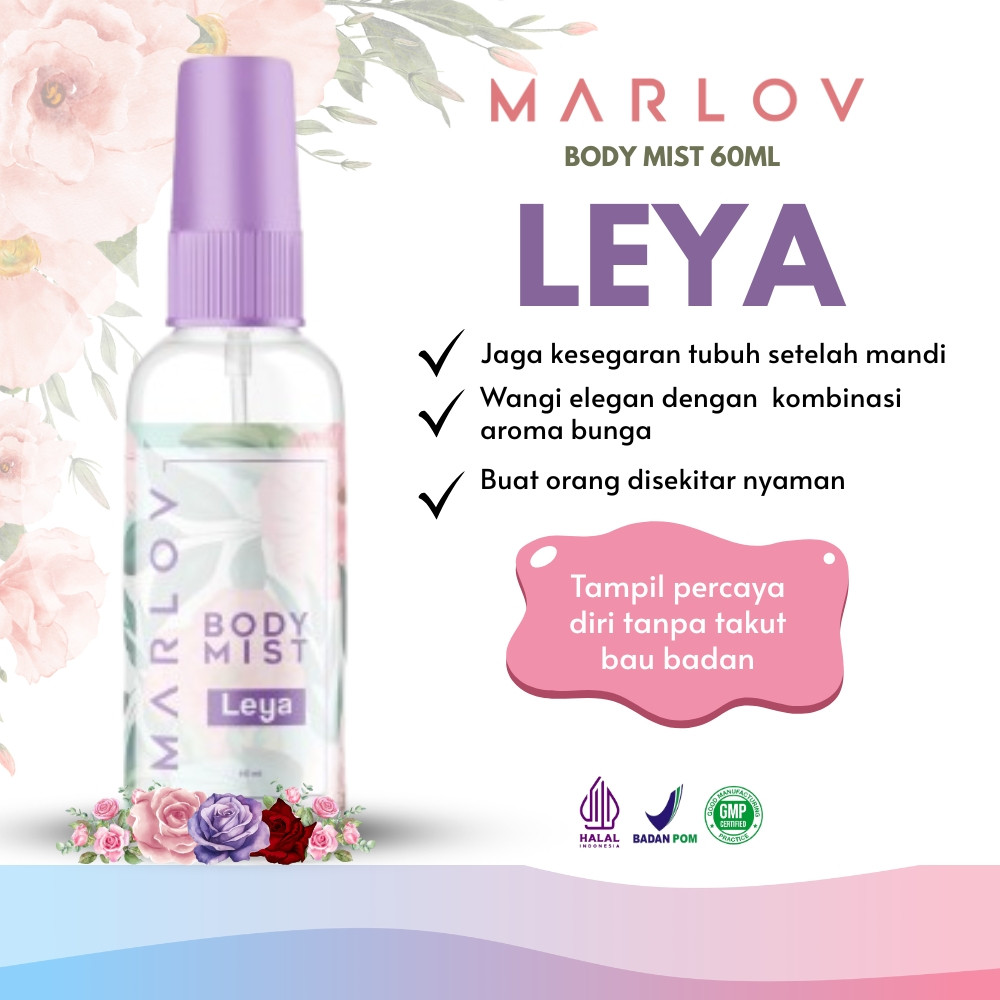 MARLOV Body Mist 60ml Leya Body Spray  Unisex Tahan Lama Parfum Wanita Wangi Segar 24 Jam Affordable