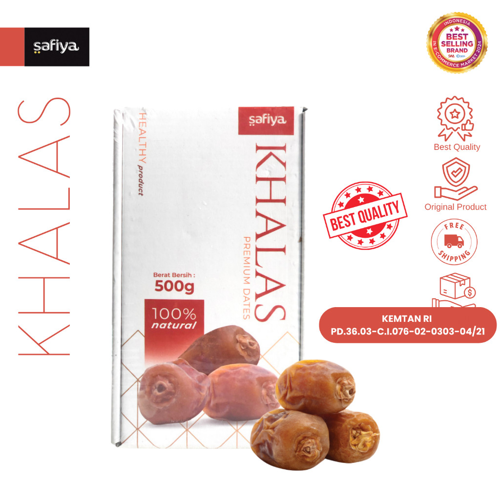 Safiya Kurma Khalas Saad 500 Gram Kholas Dates Premium HalweyJaktim
