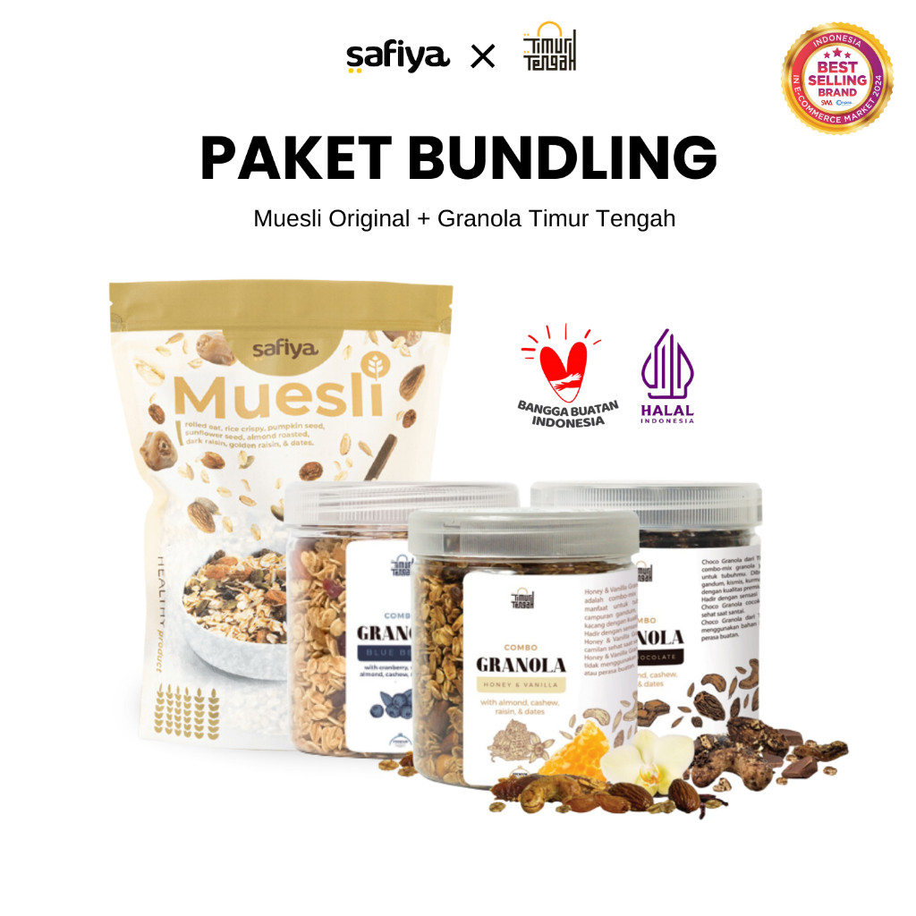 Safiya Paket Muesli Original 500 Gram x Granola 250 Gram Timur HalweyJaktim