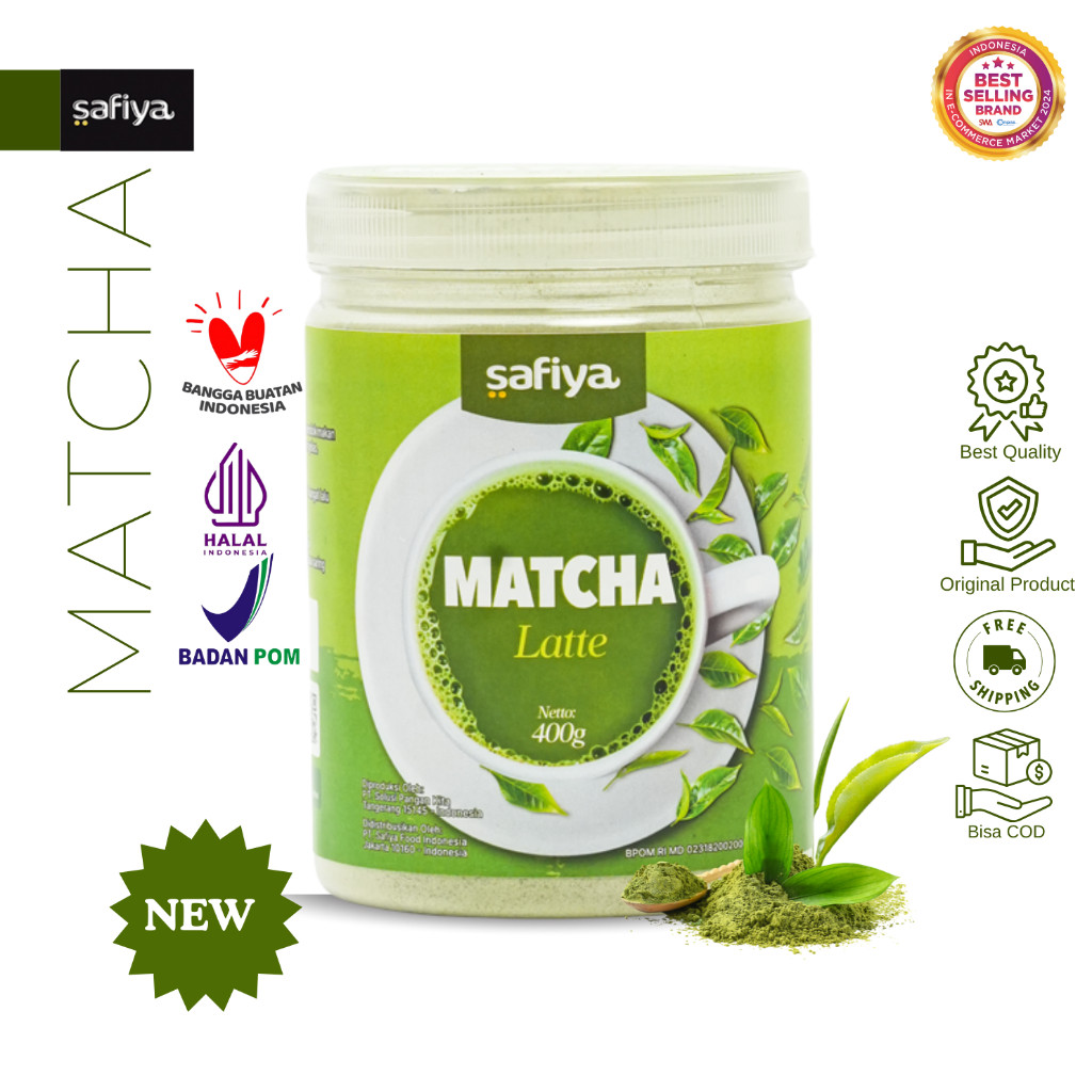 Safiya Matcha Latte 400 Gr Bubuk Minuman Pure Matcha Powder HalweyJaktim