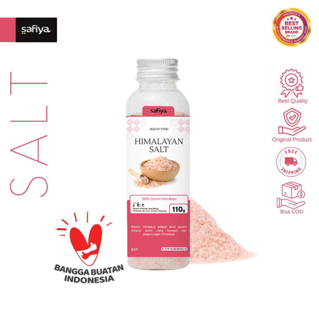 Safiya Garam Himalaya 110 Gram Botol Pink Himalayan Salt Premium HalweyJaktim