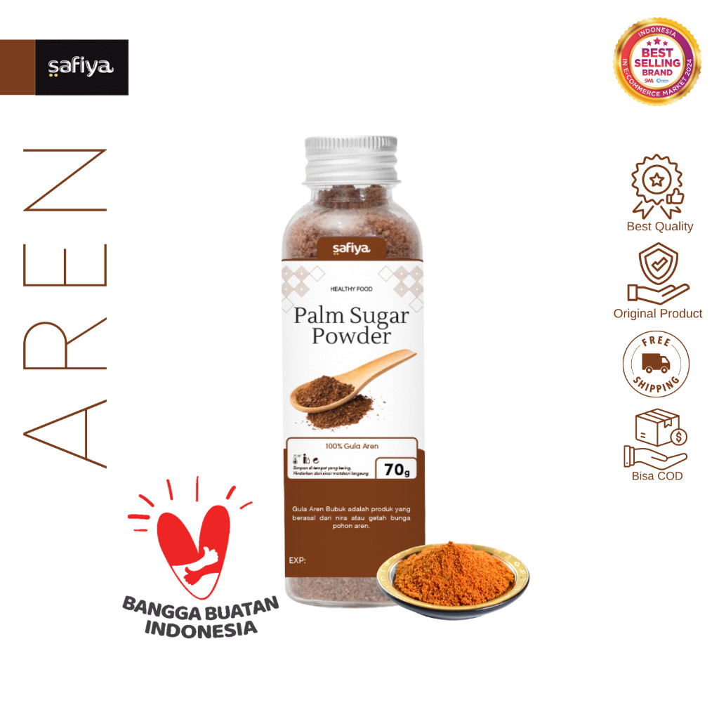 Safiya Gula Aren Bubuk 70 Gram Palm Sugar Powder HalweyJaktim