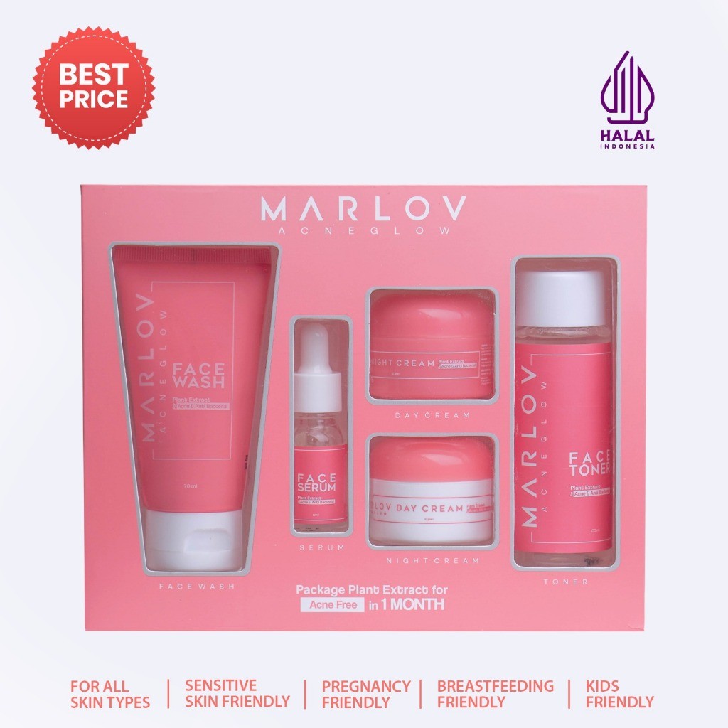 MARLOV Acne Glow Series | Face Wash, Serum, Toner, Day Cream & Night Cream