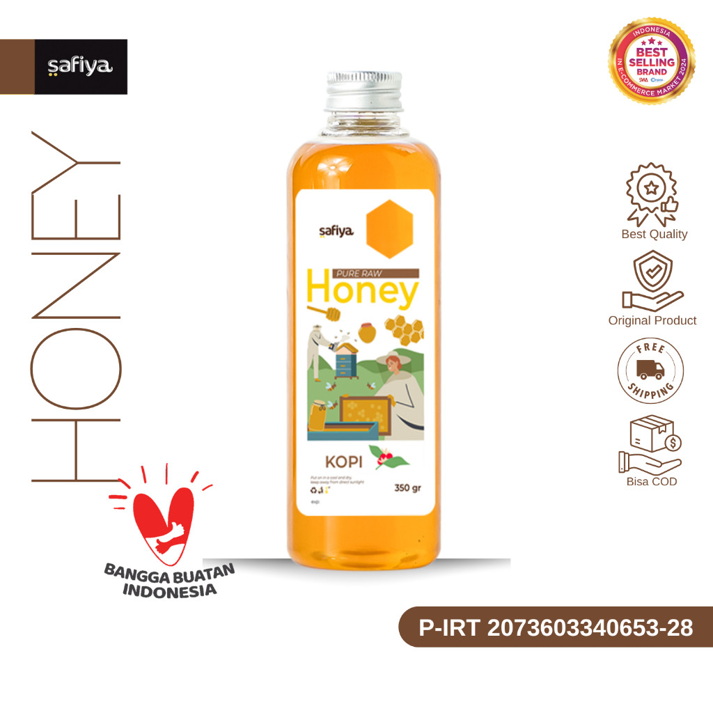 Safiya Madu Murni Kopi 350 Gram Raw Honey Premium HalweyJaktim