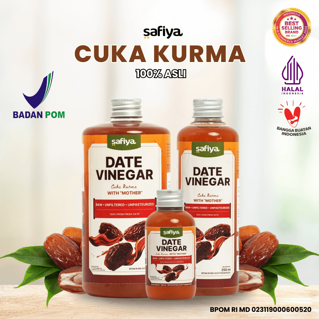 Safiya Cuka Kurma 500 ML Dates Vinegar 100% Asli Detox HalweyJaktim