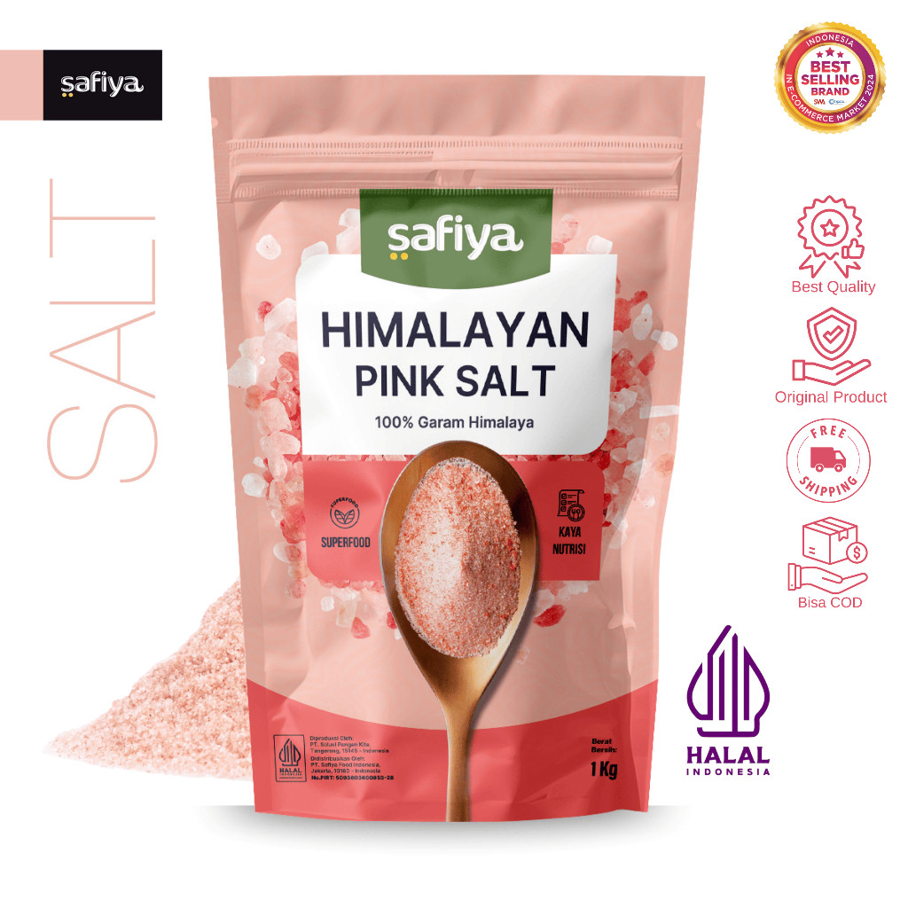 Safiya Garam Himalaya 1 Kg Pink Himalayan Salt Original Premium HalweyJaktim