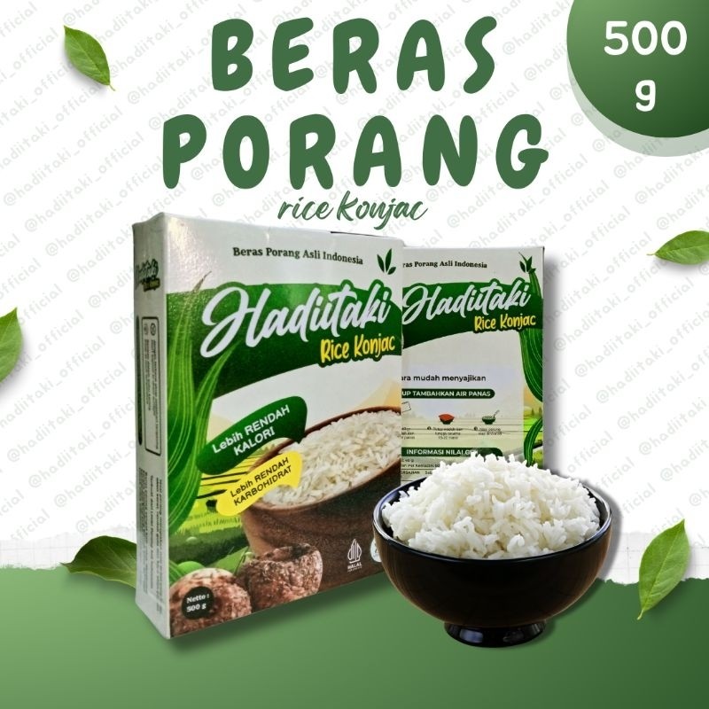 HADIITAKI Beras Porang 500 Gram – Shirataki/Konjac Rice