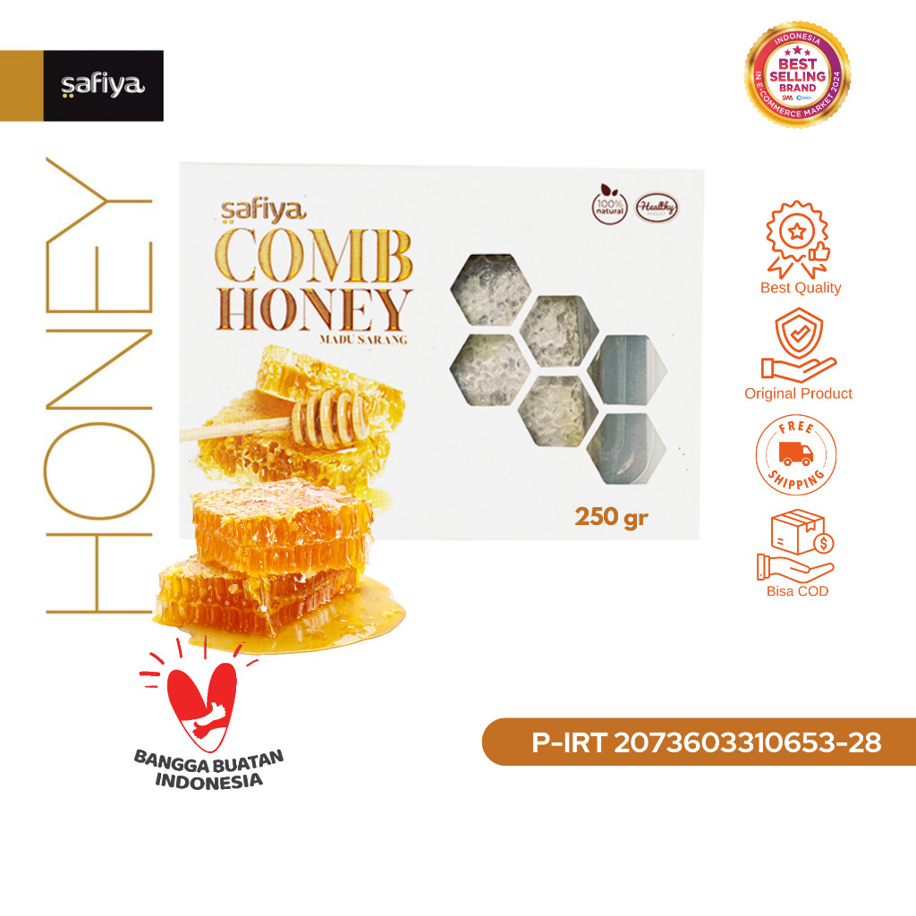 Safiya Madu Sarang Asli 250 Gram Raw Honey Comb HalweyJaktim