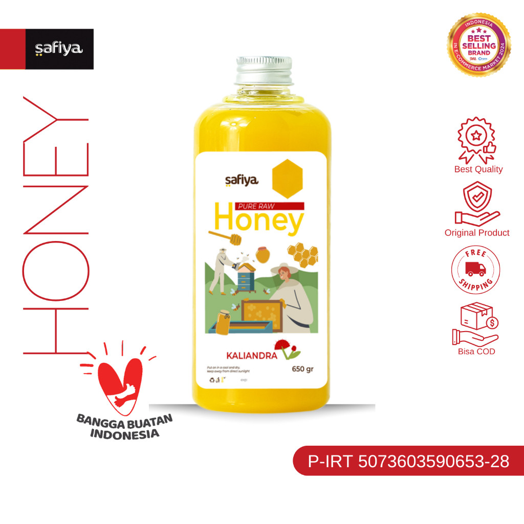 Safiya Madu Murni Kaliandra 650 Gram Raw Honey Asli Premium HalweyJaktim