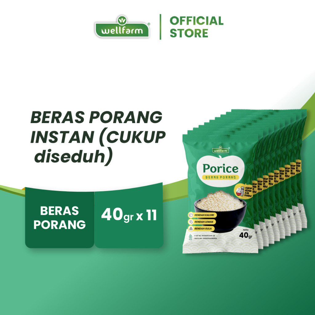 Terlaris Porice Beras Porang Sachet Instan | Spesial Bundle 11 Pcs Enak Praktis Sehat by WellFarm