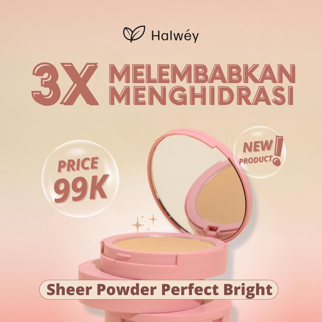 Halwey Bedak Padat Glowing Sheer Powder Perfect Brightening